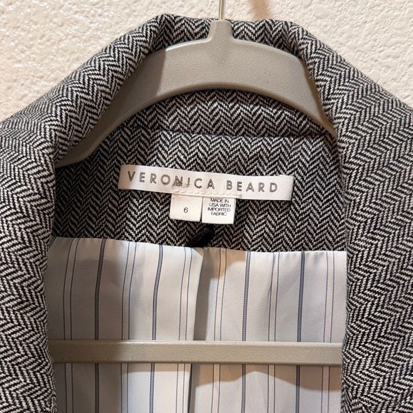 Veronica Beard Bayard Dickey Colorblock Jacket in Herringbone Grey Size 6 - Picture 5 of 7